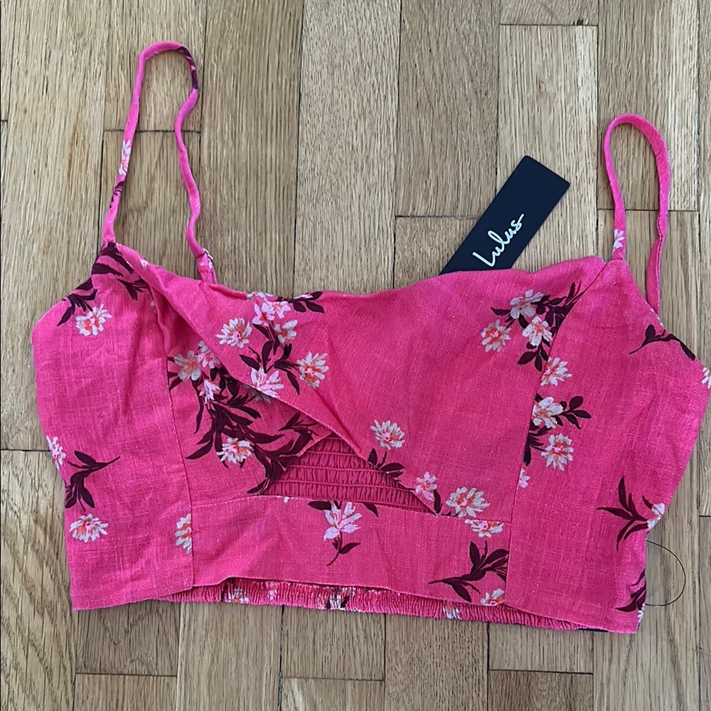 Lulus Pink Floral Crop Top